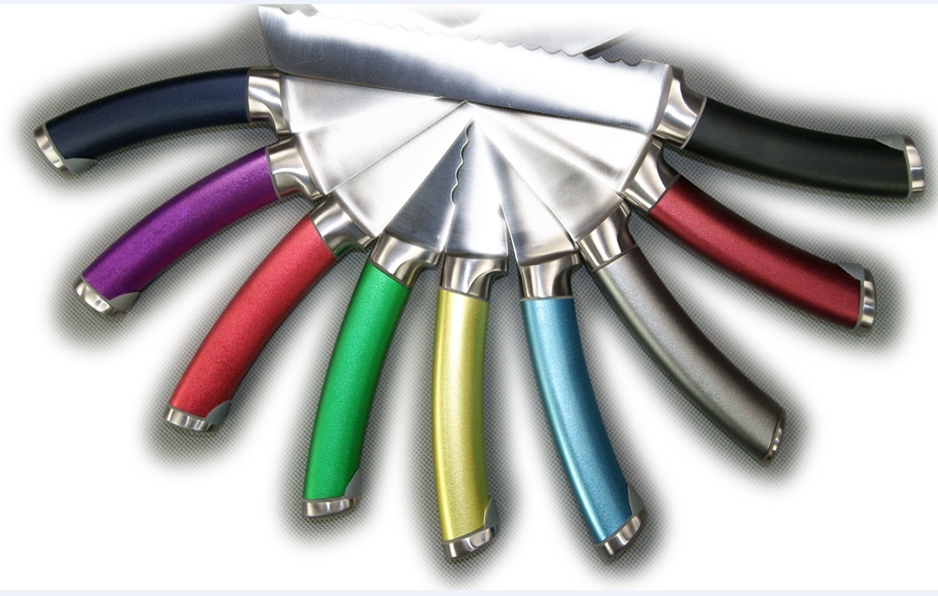 With the evolutional alloy handle design, the Evolution series has the exact feature that its name suggested. Composes of colorful and metallic alloy material with the soft TPR details. The Evolution series has the flexibility to be made in any color for any preferences. With the patented combination of stainless steel and alloy handle, Sheaffer has the exclusive right of offering this breakthrough knife design for the new modern households or up-scaled restaurant kitchens